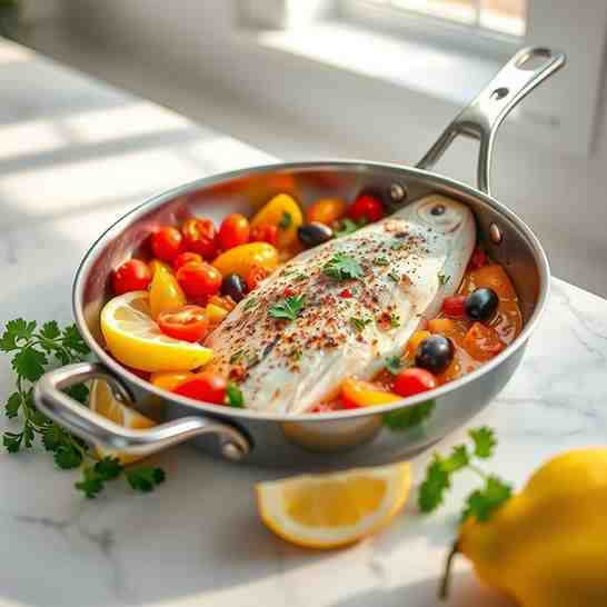 One-Pan Mediterranean Sole - Diet Fish and Vegetables for One